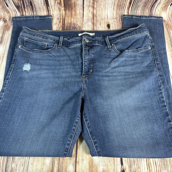 Levi's Denim - Levi's 311 SHAPING SKINNY Womens Size 34 Blue Jeans Distressed Denim Pants 38x30